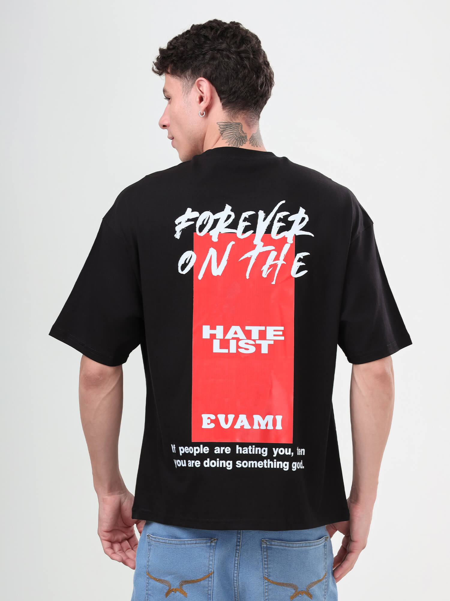 Forever On The Hate List Oversized Printed T-Shirts